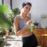 Shot,Of,Sporty,Young,Woman,Drinking,A,Vegetable,Green,Handmade