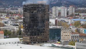 Zagreb: Pogled na izgoreni Vjesnikov neboder