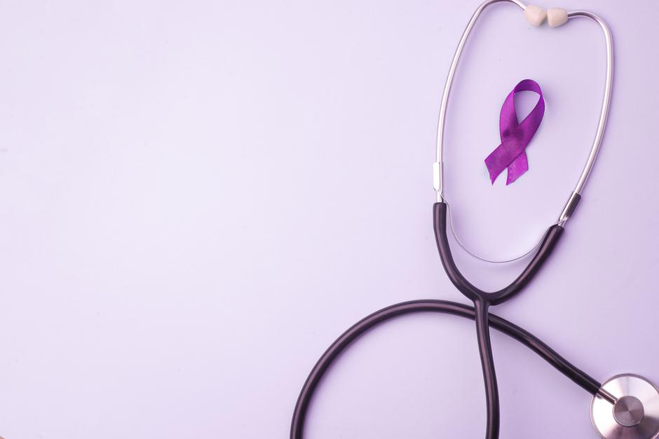 Purple,Ribbon,With,Stethoscope,With,Copy,Space.,Alzheimer's,Disease,,Pancreatic | Author: 