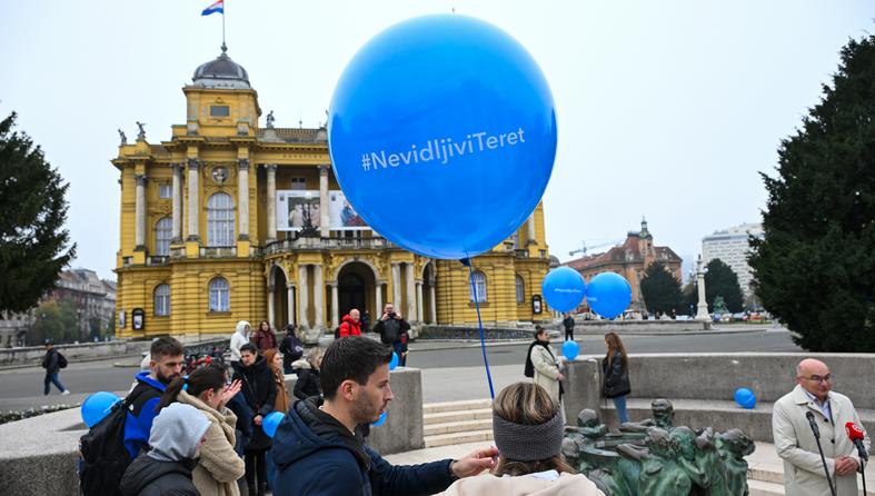 Zagreb: Akcija "Nevidljivi teret"  povodom obilježavanja Svjetskog dana šećerne bolesti